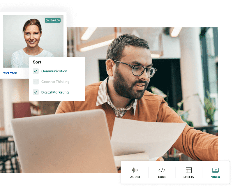 Vervoe candidate-facing interface