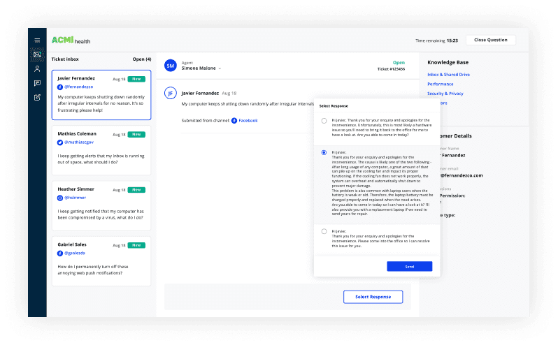 Subscription and service-based customer service simulation scenario