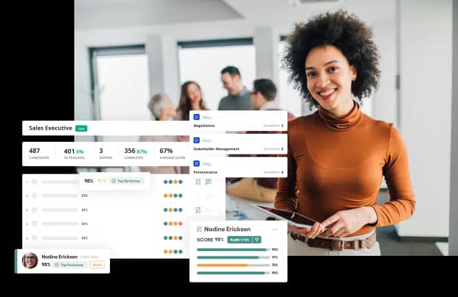Vervoe's skill tests predicting on-the-job performance of a sales account executive