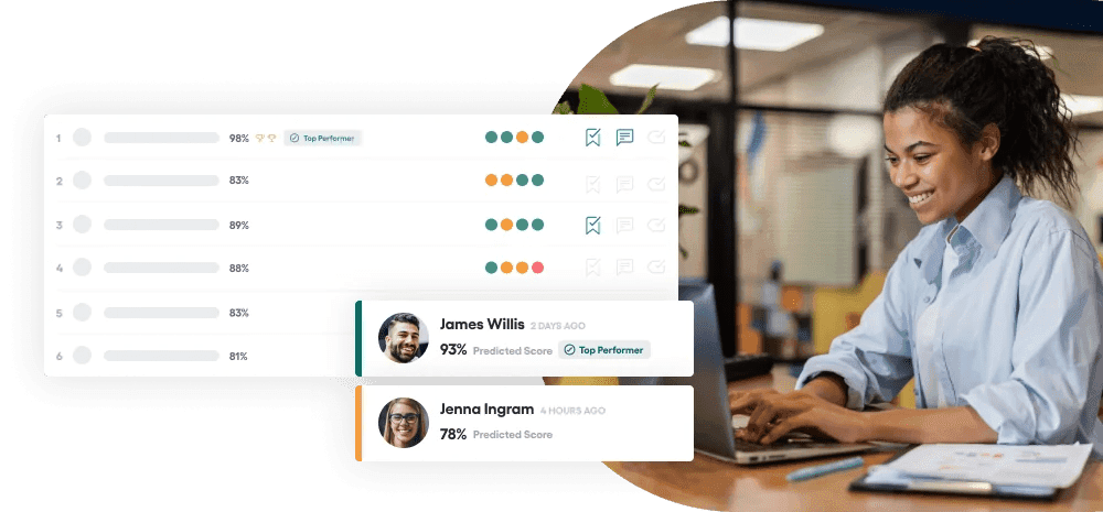 Vervoe platform - candidate scorecard and hiring dashboard