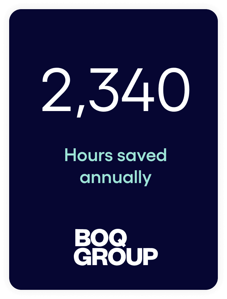 2,340 hours saved annually - BOQ GROUP