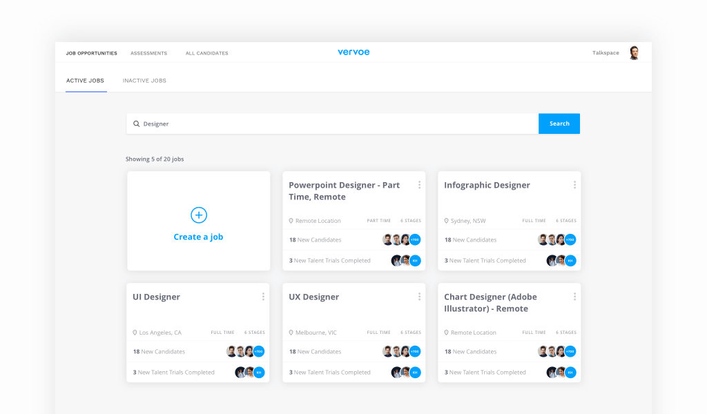 Easily search for jobs in your dashboard