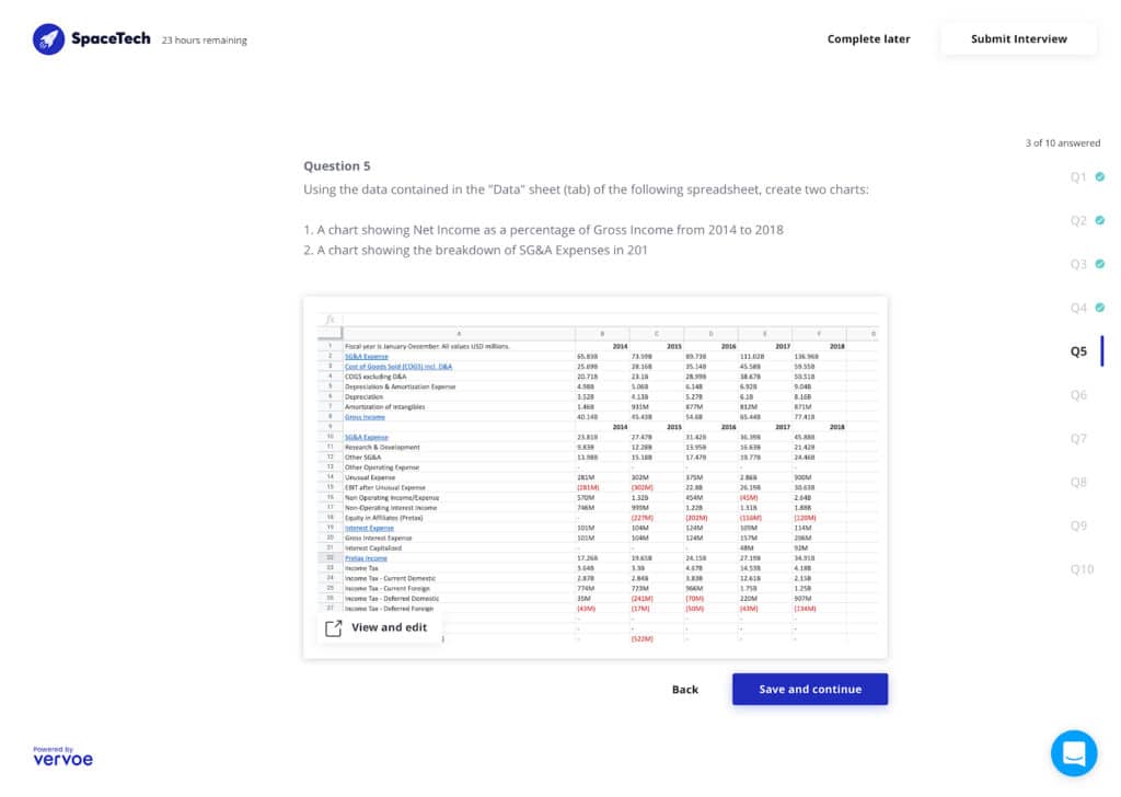 You can create skill tests with vervoe that reflect the role, including document editing.