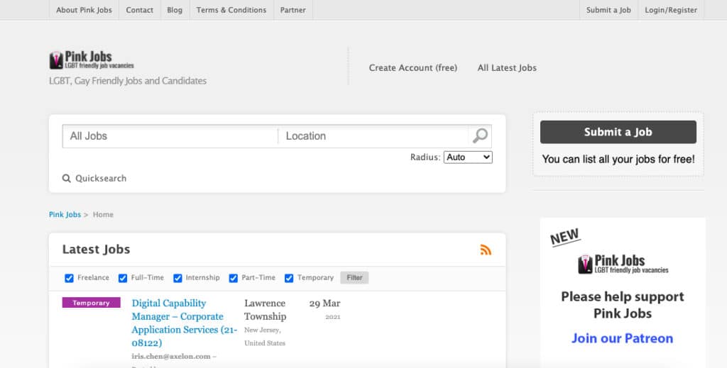 Pink jobs lgbtq job board