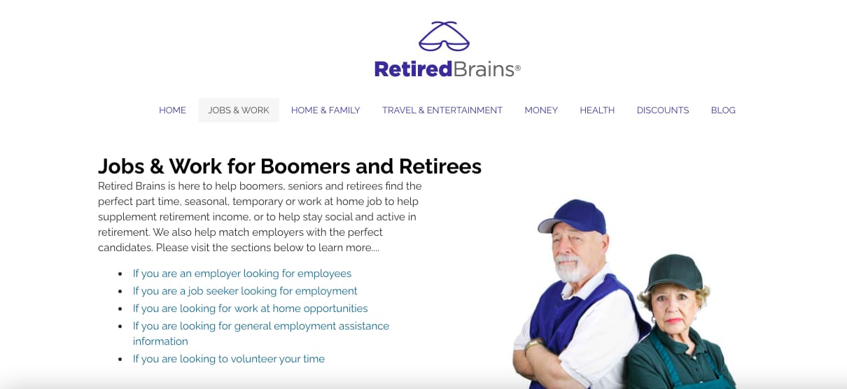 Retired brains retirement job board