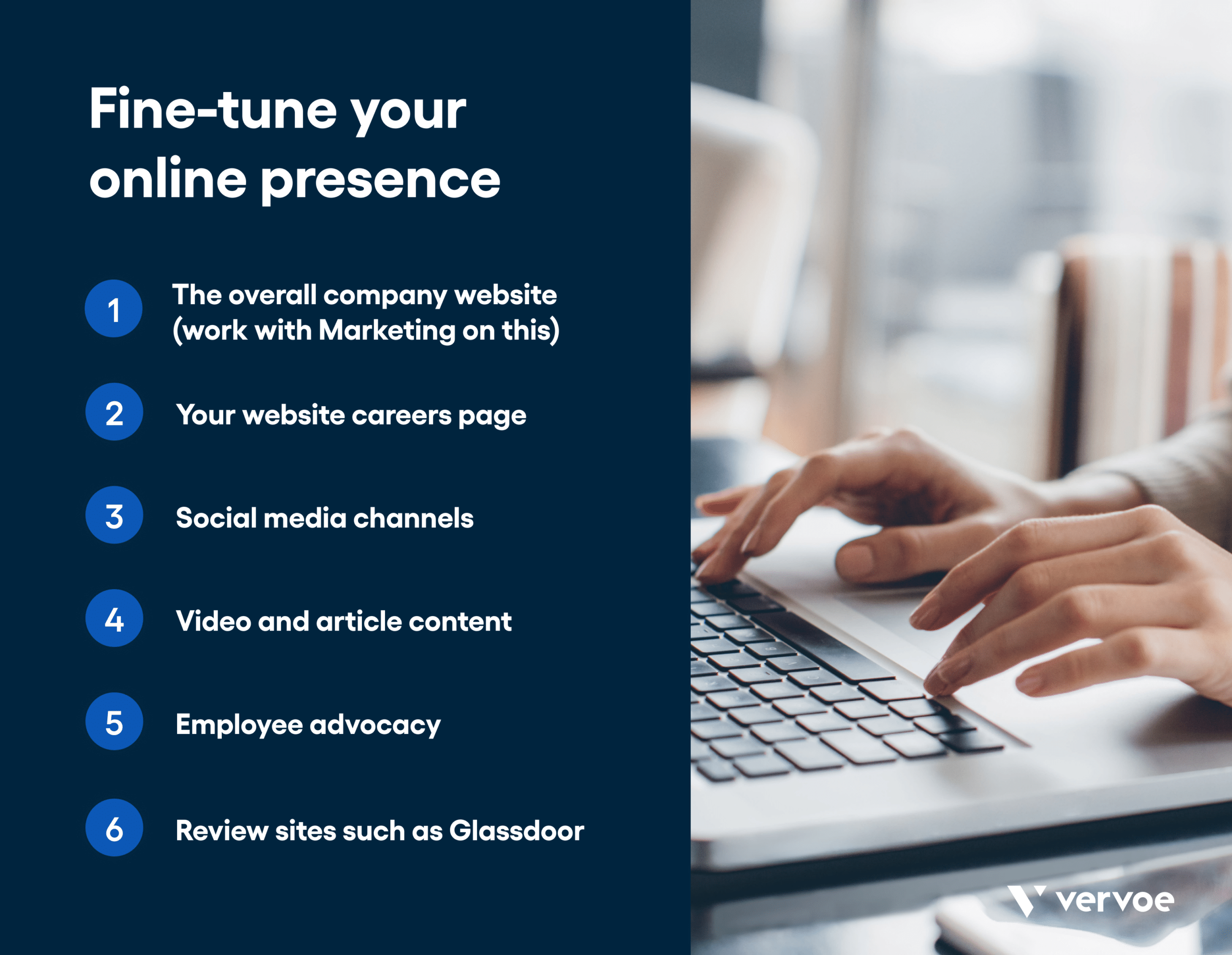 Infographic showing ways to fine-tune your online presence