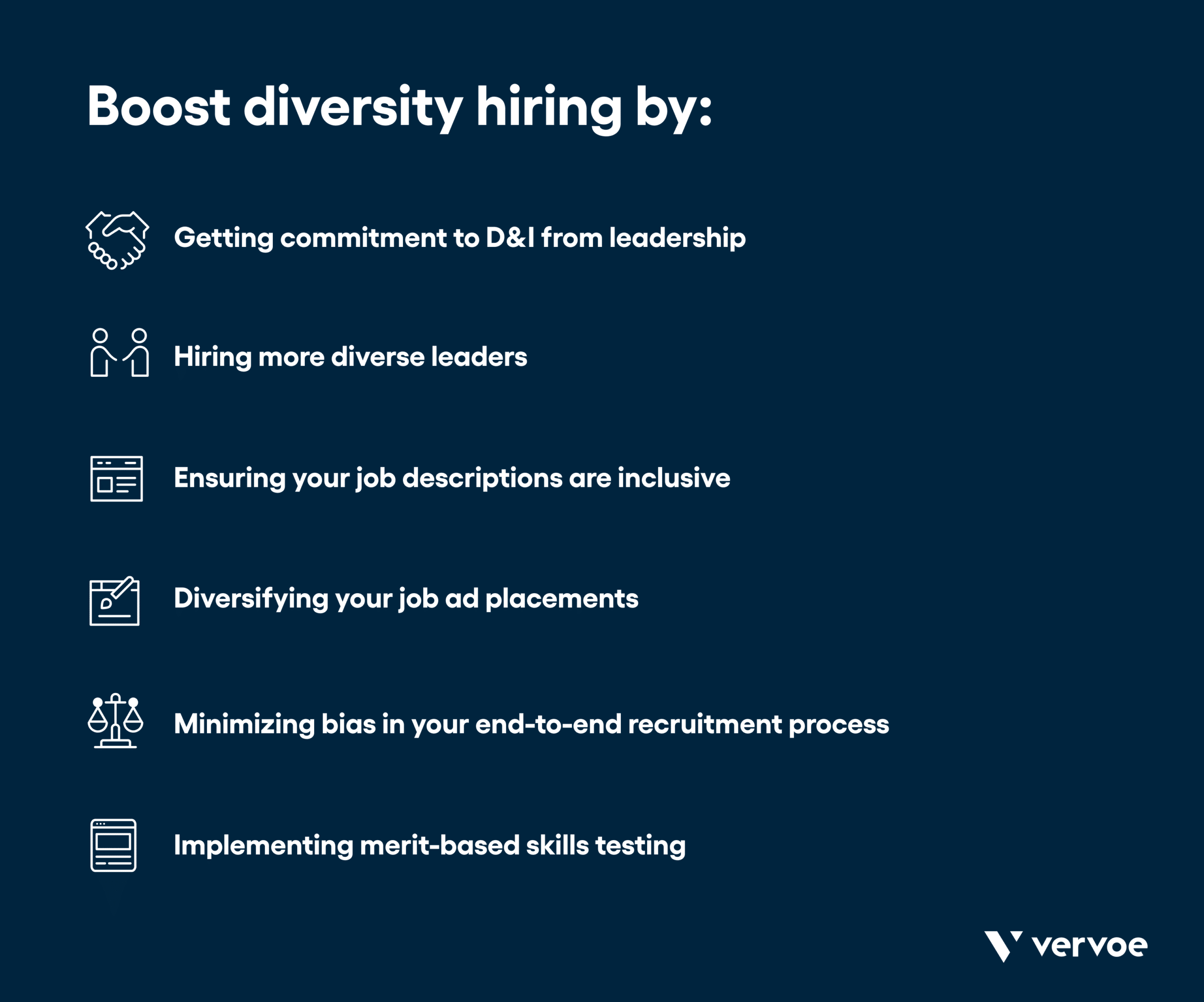 Infographic of tips for diversity hiring