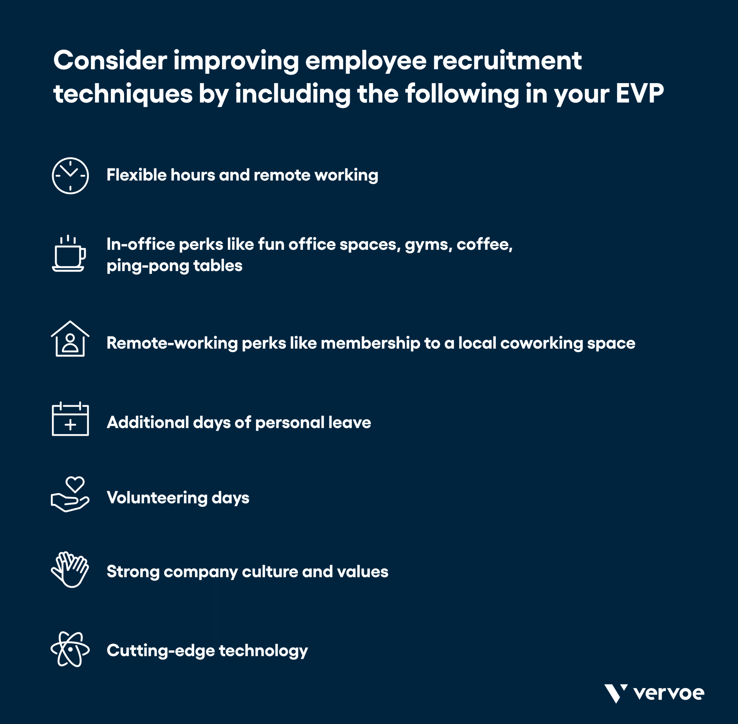 Infographic showing how to improve employee recruitment techniques