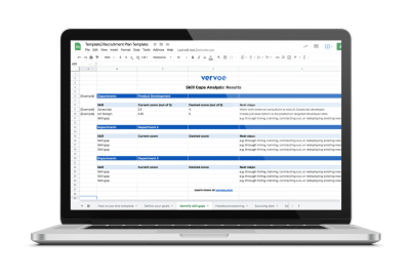 Recruitment plan template laptop