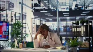 A hiring manager in an office