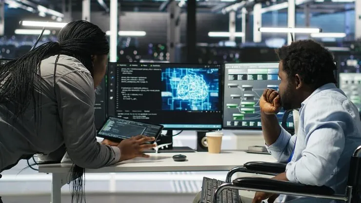 The Future of AI in Hiring: What’s Coming in 2026 1 Recruiters analyzing data with AI